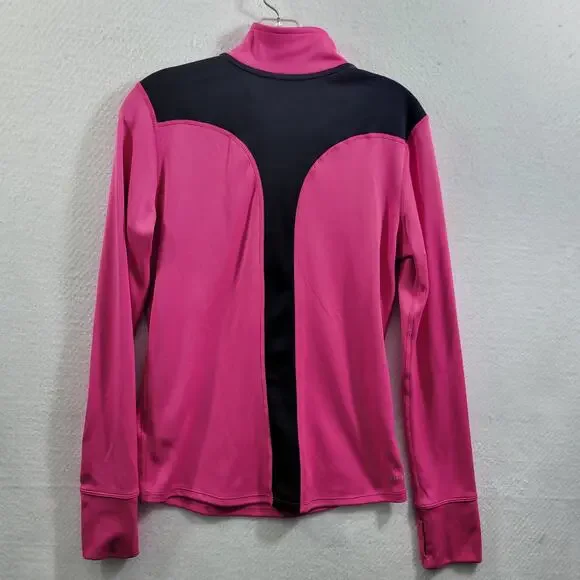 Nike Dri Fit Women's Pink Half Zip Long Sleeve Top Size M 8525-1182 - Picture 7 of 8